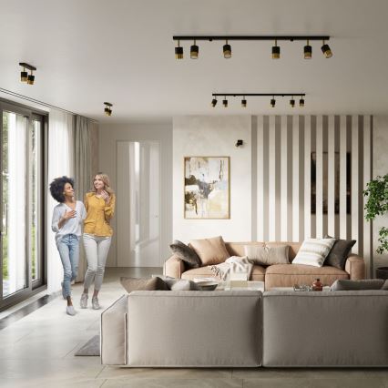 Spotlámpa NERO 6xGU10/40W/230V fekete/arany