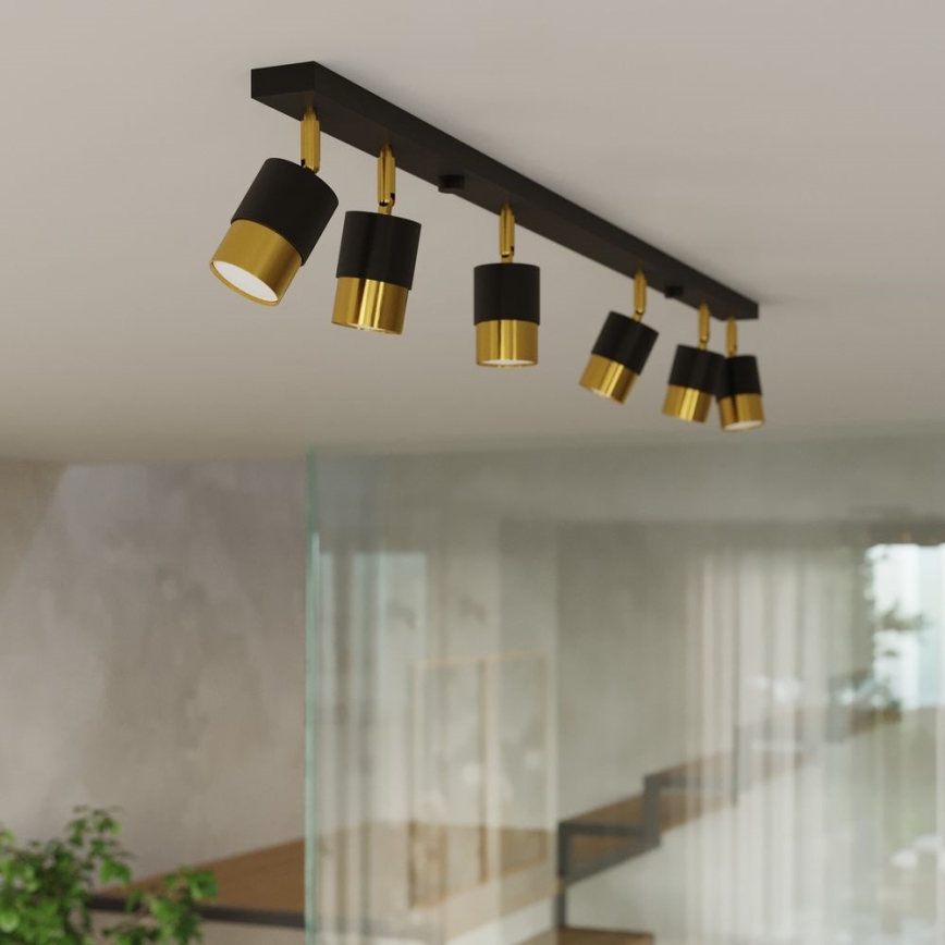 Spotlámpa NERO 6xGU10/40W/230V fekete/arany