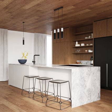 Csillár zsinóron BORGIO 3xGU10/40W/230V beton/metál fekete