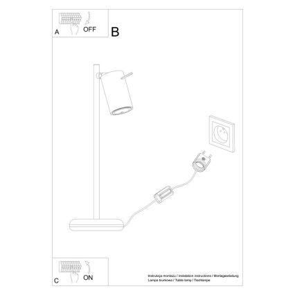 Asztali lámpa RING 1xGU10/10W/230V fekete