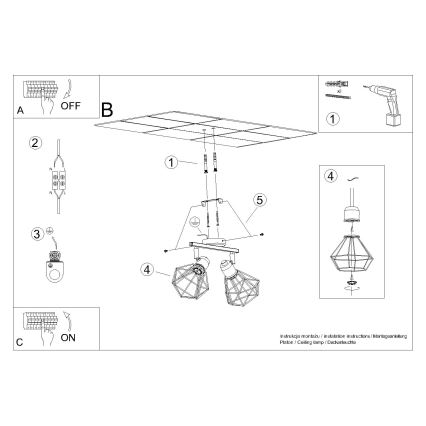 Spotlámpa ARTEMIS 2xE14/40W/230V fehér
