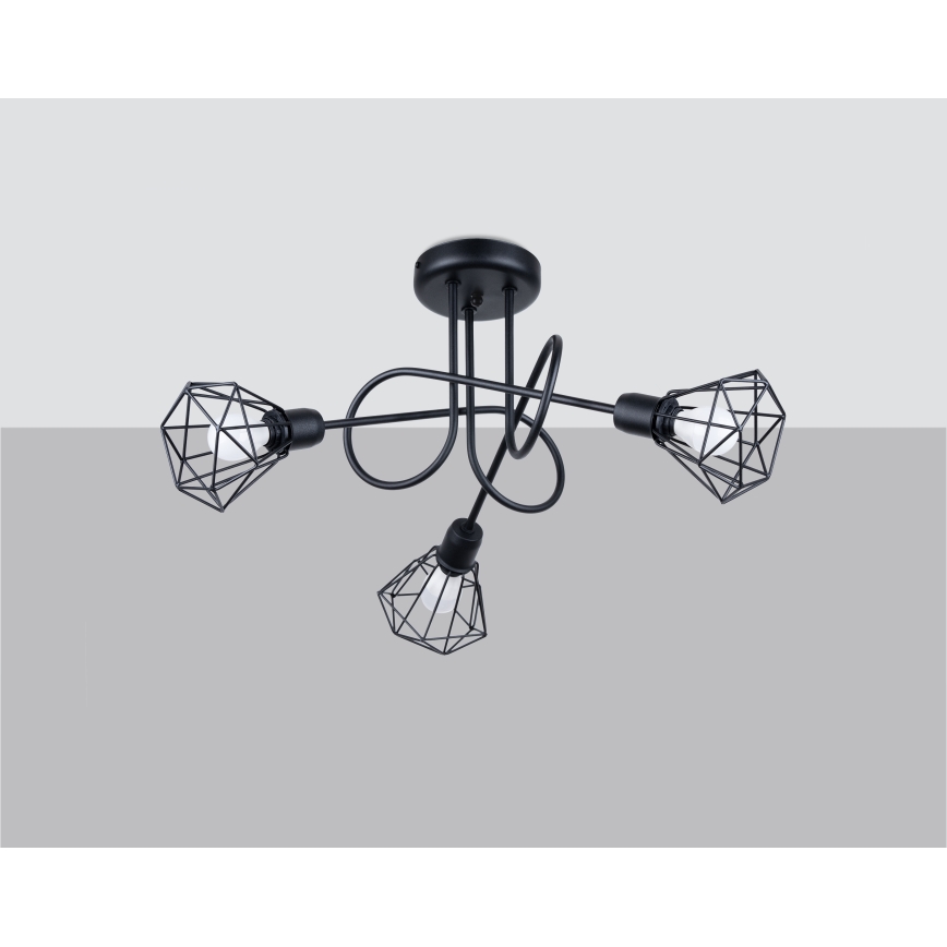 Csillár rúdon ARTEMIS 3xE14/40W/230V fekete