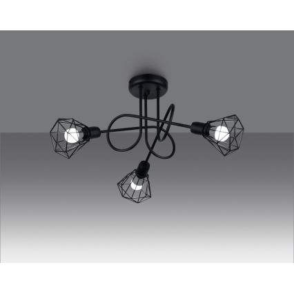 Csillár rúdon ARTEMIS 3xE14/40W/230V fekete