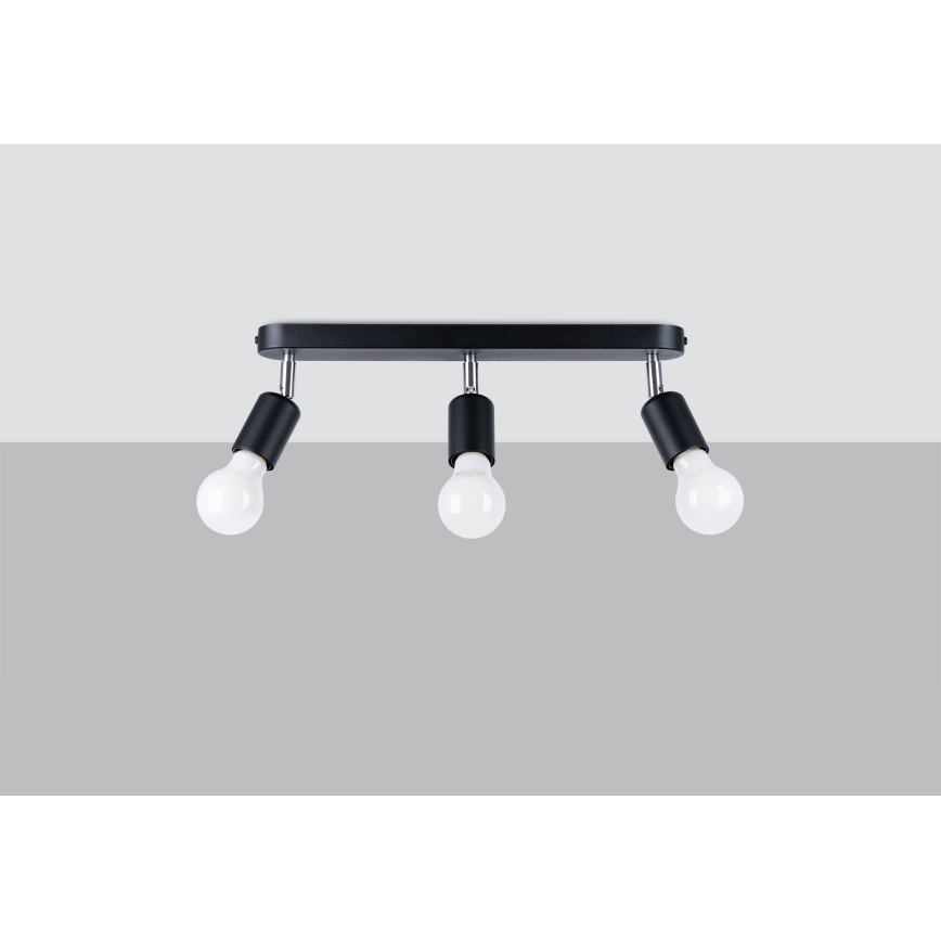 Spotlámpa FORNES 3xE27/60W/230V fekete