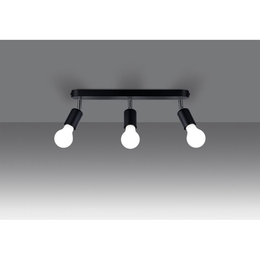 Spotlámpa FORNES 3xE27/60W/230V fekete