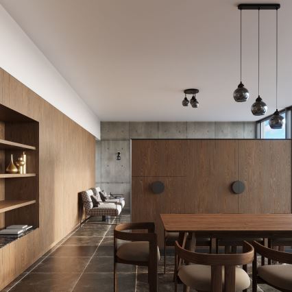 Csillár rúdon ALINO 3xE27/60W/230V fekete