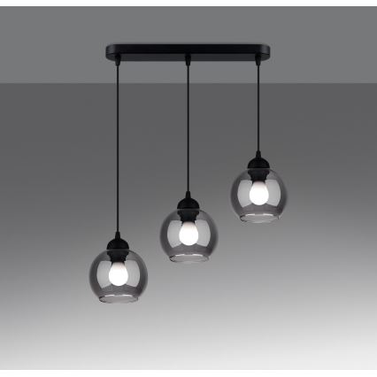 Csillár zsinóron ALINO 3xE27/60W/230V fekete