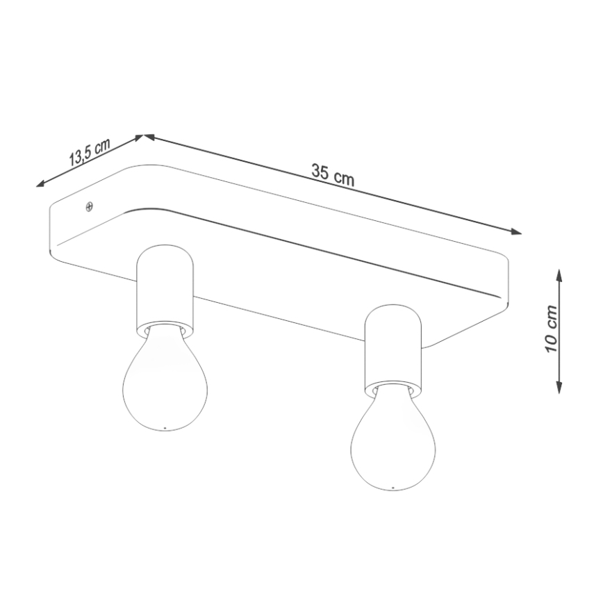 Spotlámpa TAVO 2xE27/15W/230V beton