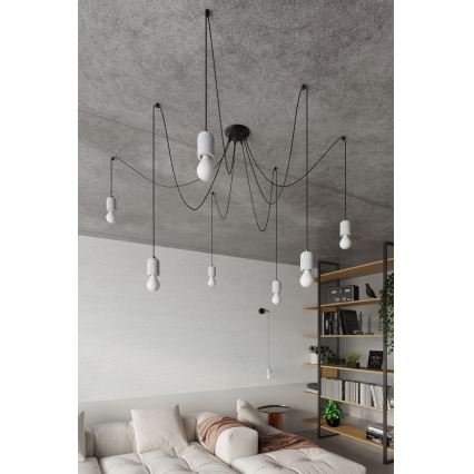 Csillár zsinóron NESO 7xE27/15W/230V pók beton
