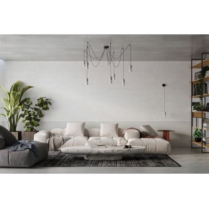 Csillár zsinóron NESO 7xE27/15W/230V pók beton