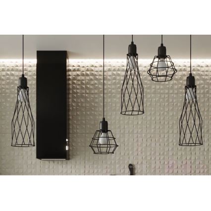 Csillár zsinóron SUBA 4xE27/15W/230V fekete