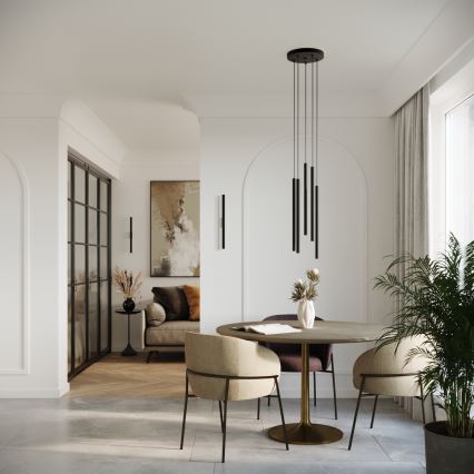 Csillár zsinóron PASTELO 5xG9/8W/230V fekete