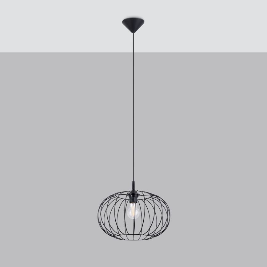 Csillár zsinóron TSUNO 1xE27/15W/230V fekete