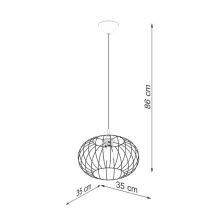 Csillár zsinóron TSUNO 1xE27/15W/230V fekete