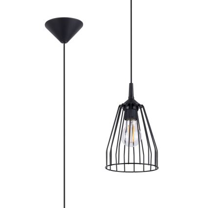 Csillár zsinóron LEYO 1xE27/15W/230V fekete