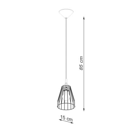 Csillár zsinóron LEYO 1xE27/15W/230V fekete
