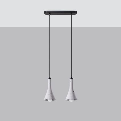 Csillár zsinóron REA 2xE14/12W/230V beton