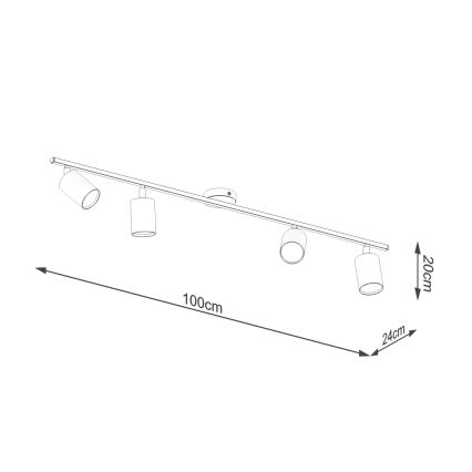 Spotlámpa LEMMI 4xGU10/10W/230V fehér