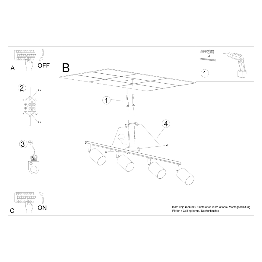 Spotlámpa LEMMI 4xGU10/10W/230V fehér