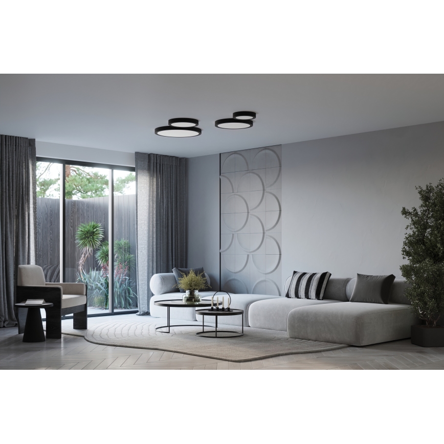 LED mennyezeti lámpatest ONYX, 32 W, 230 V, Ø 40 cm, fekete