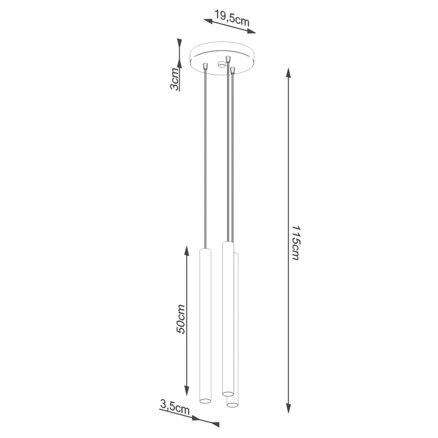 Csillár zsinóron PASTELO 3xG9/8W/230V beton