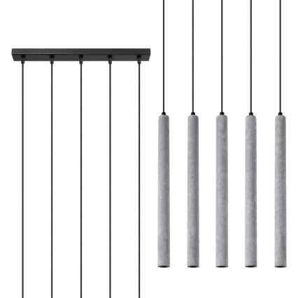 Csillár zsinóron PASTELO 5xG9/8W/230V beton