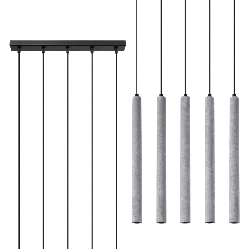 Csillár zsinóron PASTELO 5xG9/8W/230V beton