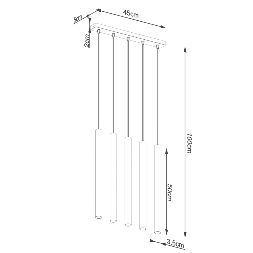 Csillár zsinóron PASTELO 5xG9/8W/230V beton