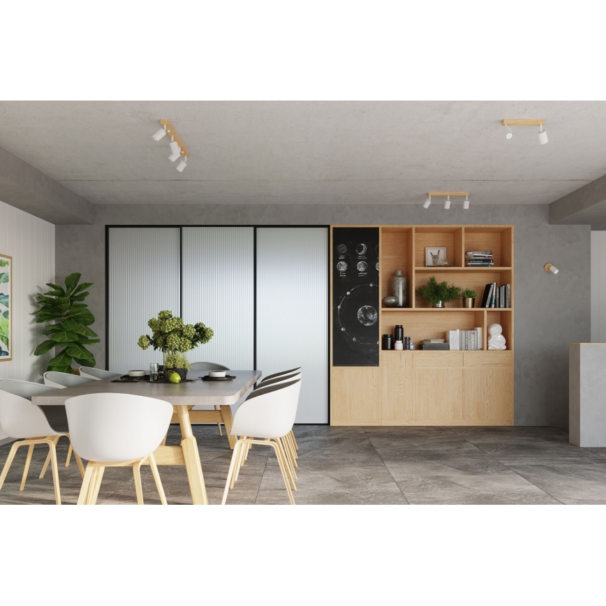 Fali spotlámpa VERDO 1xGU10/10W/230V fehér/bükkfa