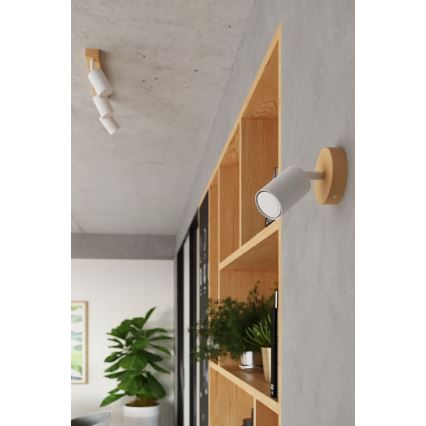 Spotlámpa VERDO 3xGU10/10W/230V fehér/bükkfa