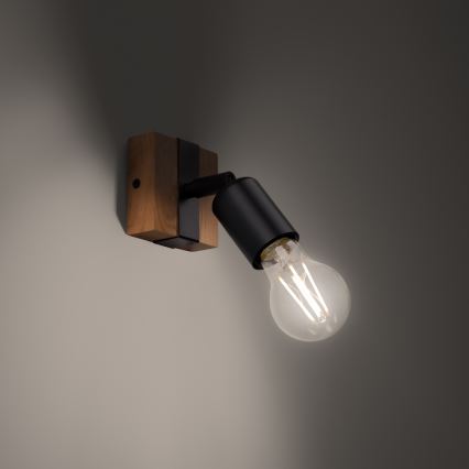 Spotlámpa ZUCA 1xE27/15W/230V fekete/tölgy