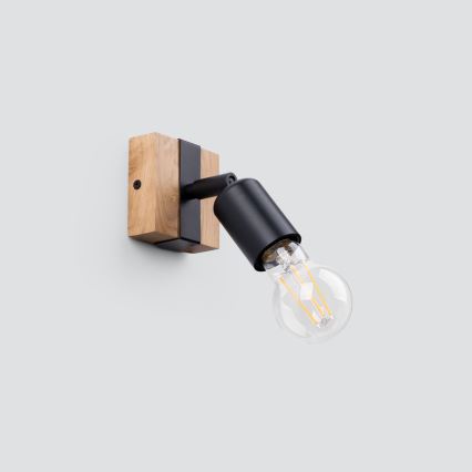 Spotlámpa ZUCA 1xE27/15W/230V fekete/tölgy