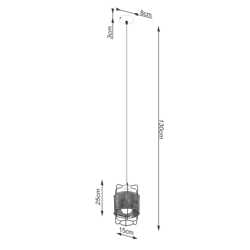 Csillár zsinóron GIZUR 1xE27/15W/230V