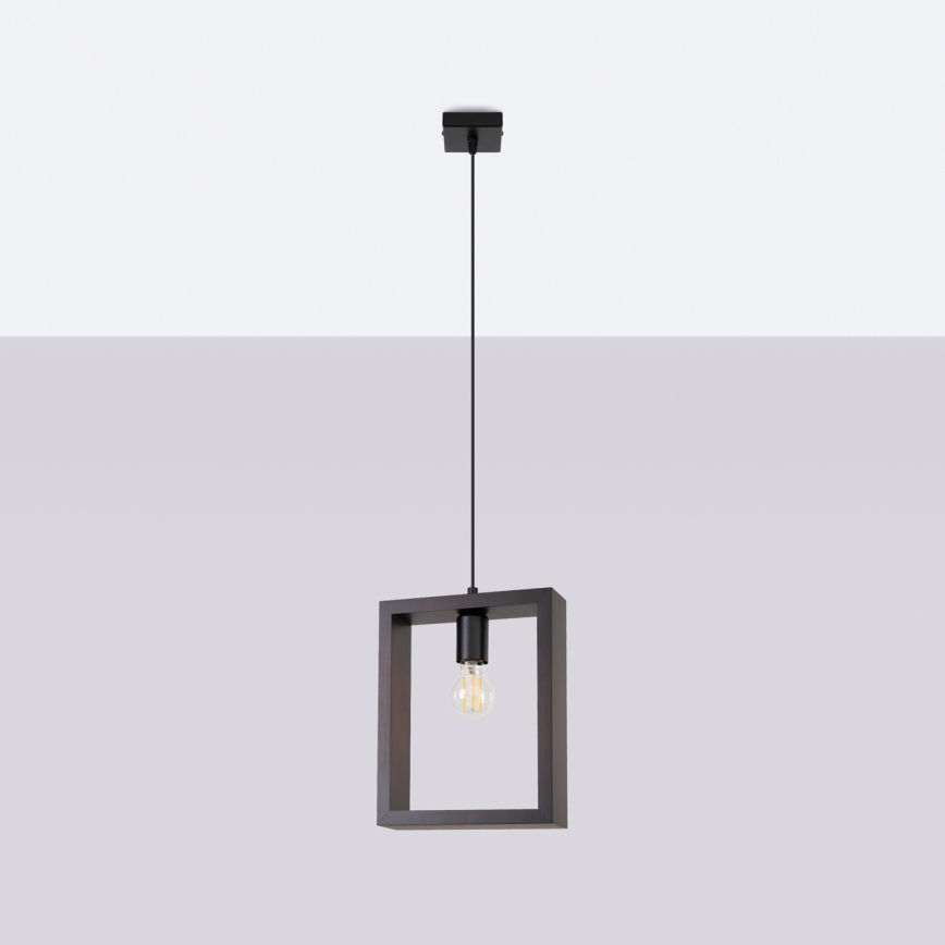 Csillár zsinóron ARIES 1xE27/15W/230V bükkfa/wenge