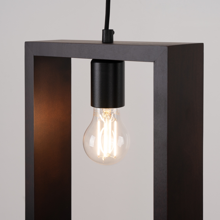 Csillár zsinóron ARIES 1xE27/15W/230V bükkfa/wenge