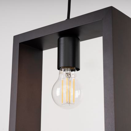 Csillár zsinóron ARIES 1xE27/15W/230V bükkfa/wenge
