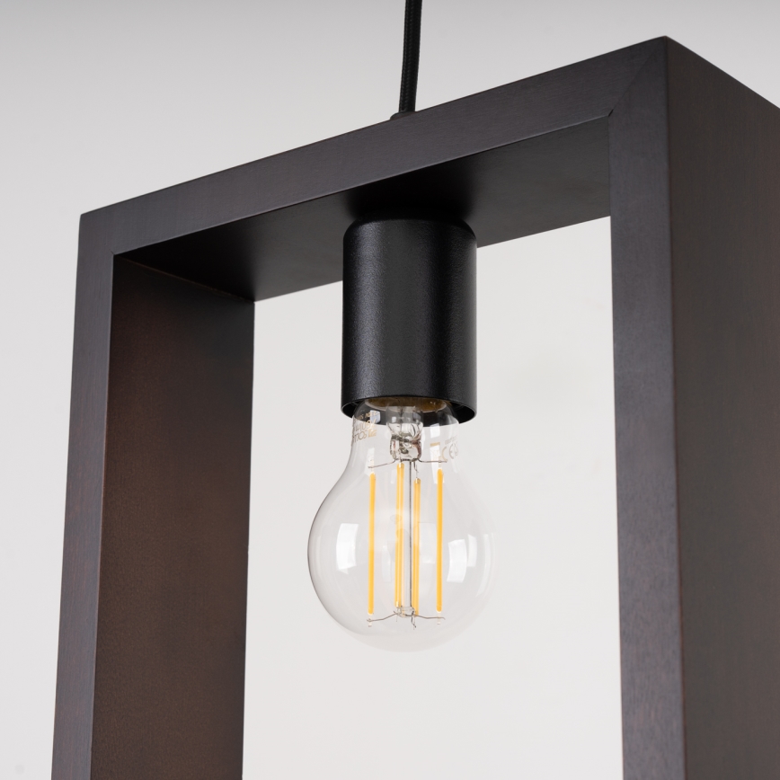 Csillár zsinóron ARIES 1xE27/15W/230V bükkfa/wenge