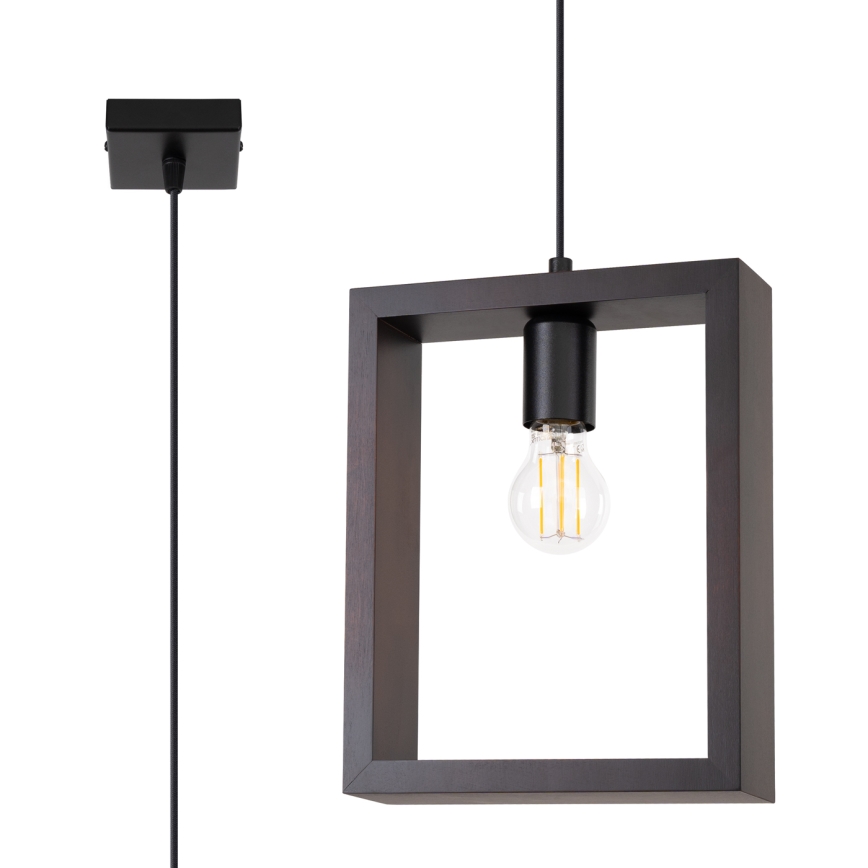 Csillár zsinóron ARIES 1xE27/15W/230V bükkfa/wenge