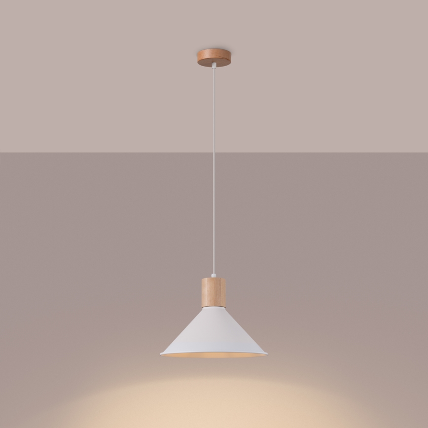 Csillár zsinóron JAGA 1xE27/15W/230V átm. 30 cm fehér