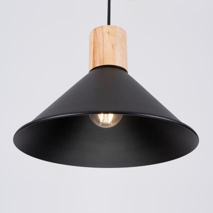 Csillár zsinóron JAGA 1xE27/15W/230V átm. 30 cm fekete