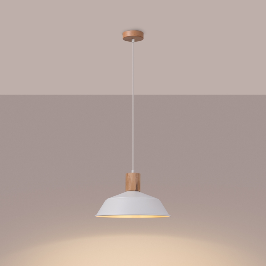 Csillár zsinóron FANO 1xE27/15W/230V átm. 34 cm fehér