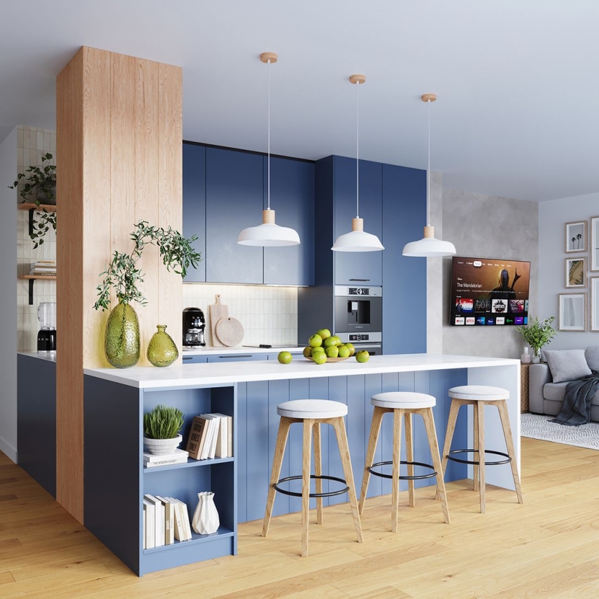 Csillár zsinóron INDY 1xE27/15W/230V átm. 38 cm fehér