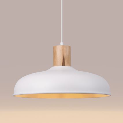Csillár zsinóron INDY 1xE27/15W/230V átm. 38 cm fehér