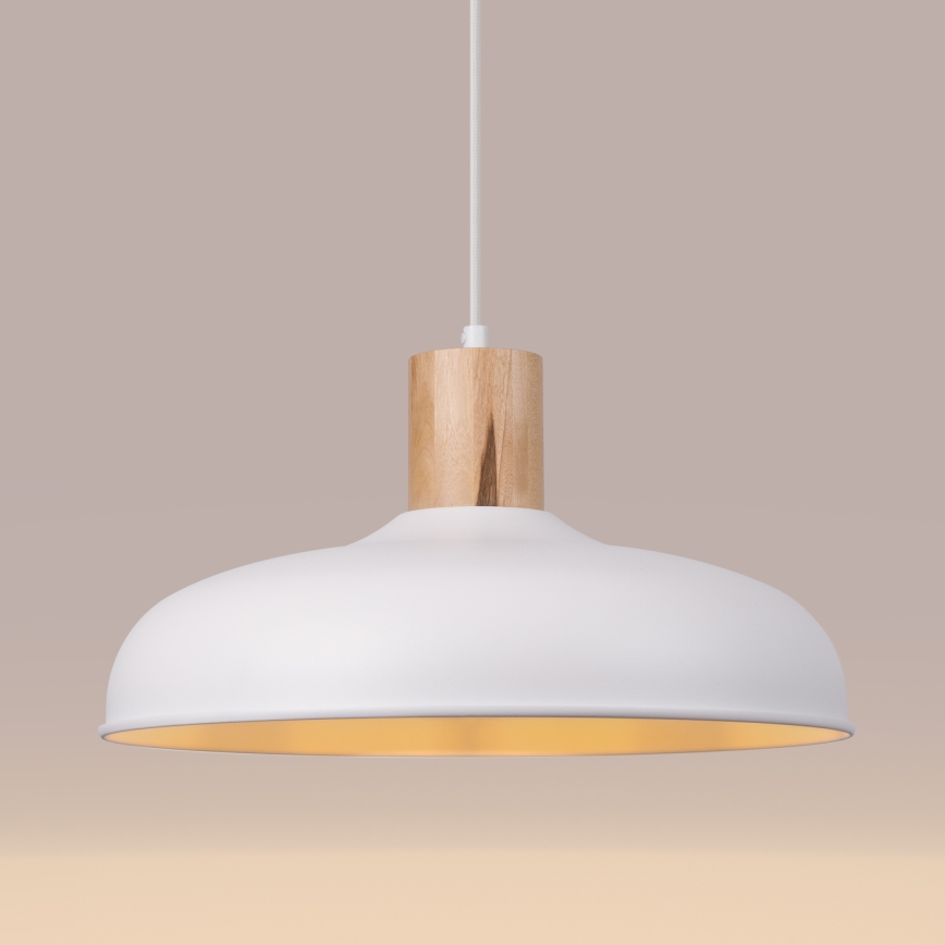 Csillár zsinóron INDY 1xE27/15W/230V átm. 38 cm fehér