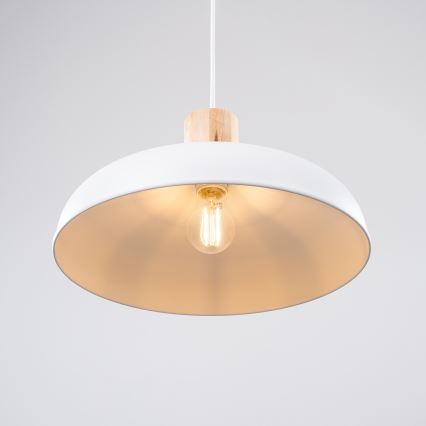 Csillár zsinóron INDY 1xE27/15W/230V átm. 38 cm fehér