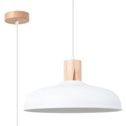 Csillár zsinóron INDY 1xE27/15W/230V átm. 38 cm fehér