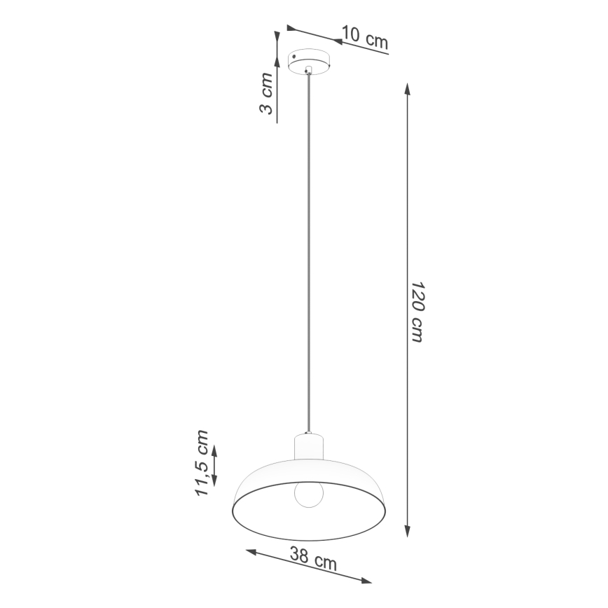 Csillár zsinóron INDY 1xE27/15W/230V átm. 38 cm fehér