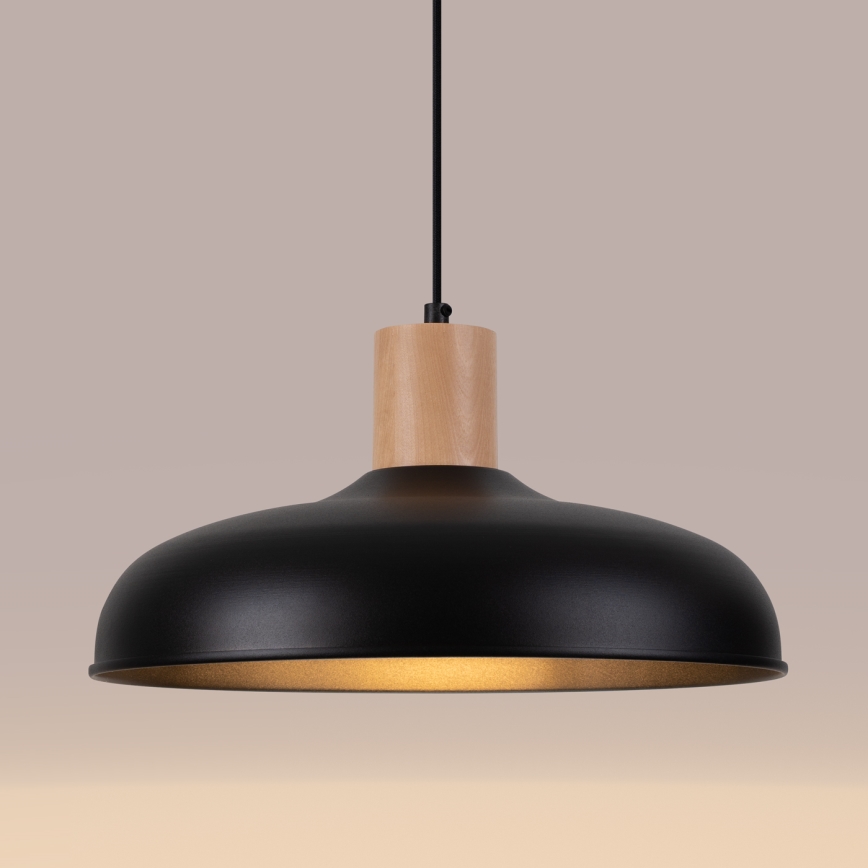 Csillár zsinóron INDY 1xE27/15W/230V átm. 38 cm fekete