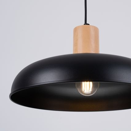 Csillár zsinóron INDY 1xE27/15W/230V átm. 38 cm fekete