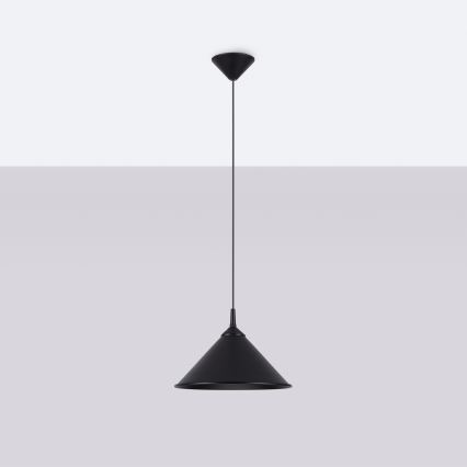 Csillár zsinóron ZUMA 1xE27/15W/230V átm. 30 cm fekete